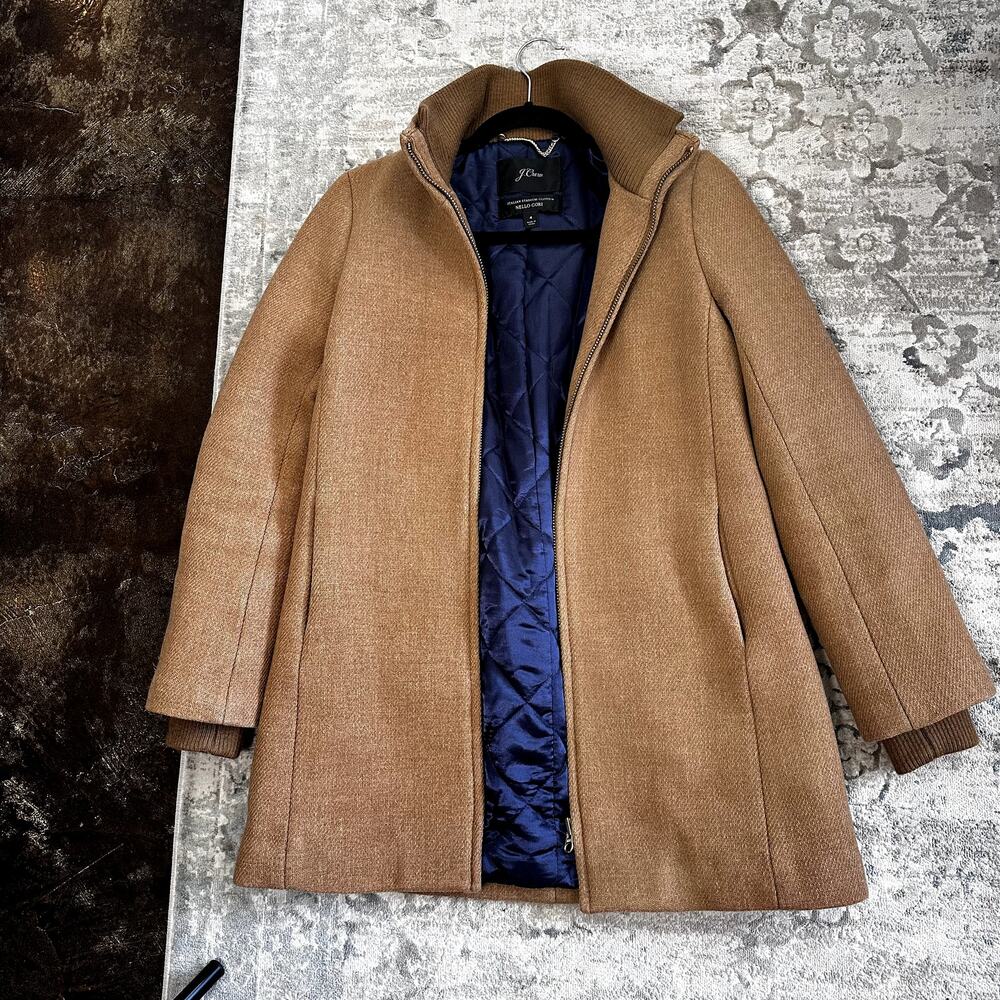 J Crew Lodge Coat Italian Stadium Wool Size 4